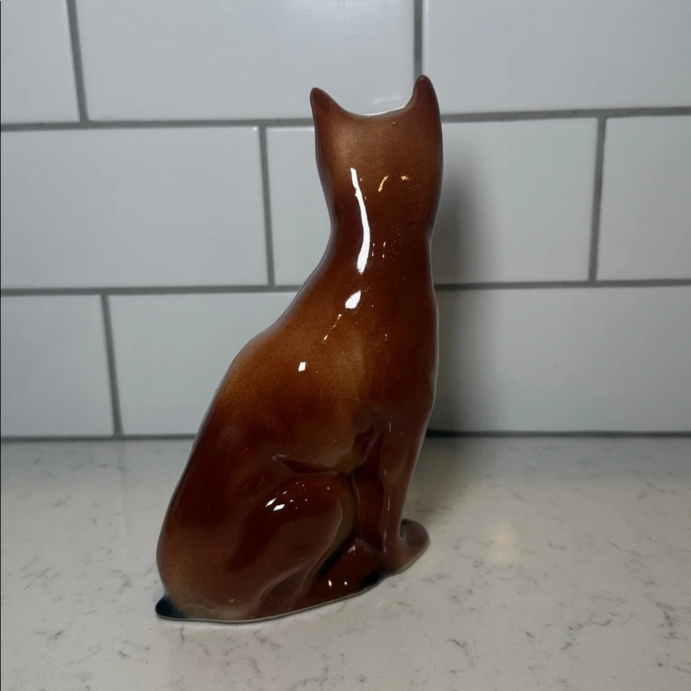 Ganz Boxer Figurine Ceramic Dog Brazil Glossy Brown &‎ White Collectible Dog